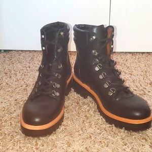 Black combat style boots
